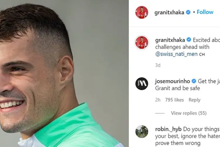 Granit Xhaka Mau Divaksin Berkat Rayuan Mourinho? Begini Ceritanya...