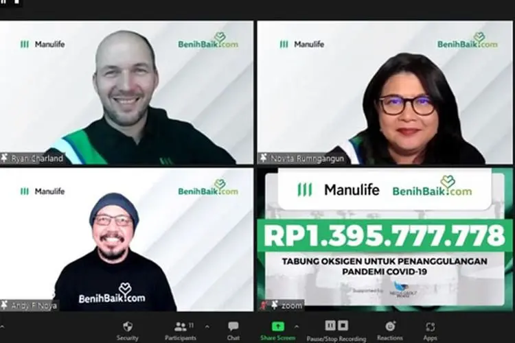 Peduli Penanganan Covid-19, Manulife Indonesia Donasikan 500 Tabung Oksigen Senilai Rp1,3 Miliar