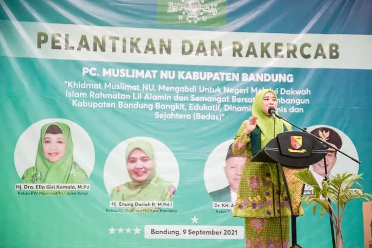 Lina Ruzhan Hadiri Pelantikan PC Muslimat NU Kabupaten Bandung