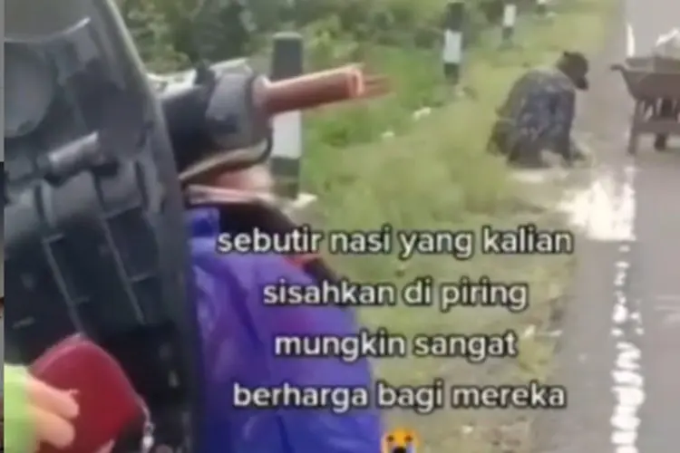 Haru! Seorang Kakek Pungut Butiran Beras yang Jatuh di Jalanan