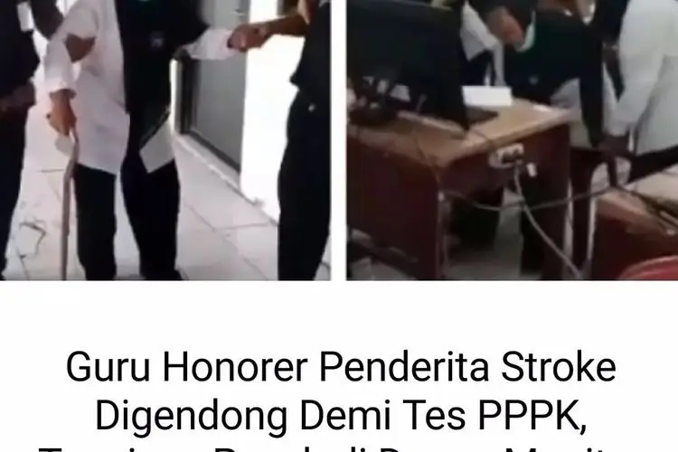 Viral! Guru Honorer Penderita Stroke Menangis Saat Mengikuti Tes PPPK