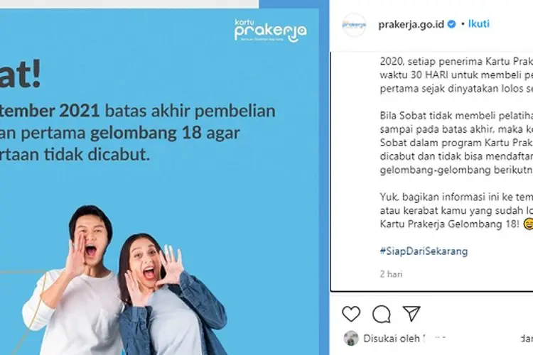 Awas! Peserta Kartu Prakerja Gelombang 18 Jangan Lakukan Ini, Bisa-bisa Kepesertaannya Dicabut