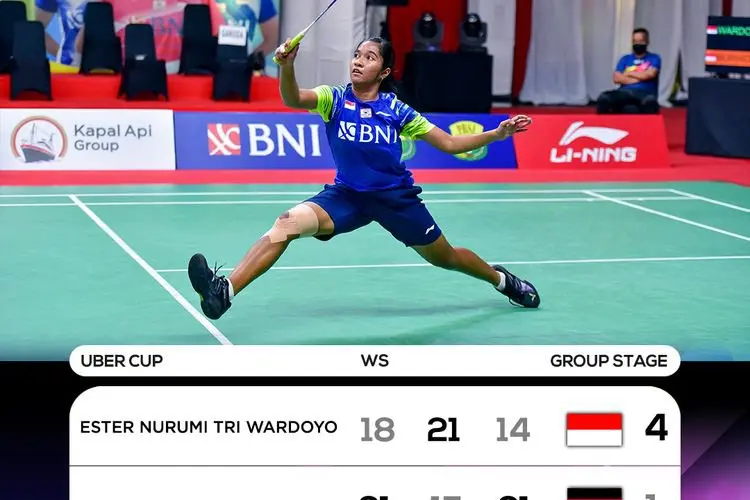 Tim Piala Uber Gagal Clean Sheet, Ester Kalah di Tangan Nguyen Thuc Phuong