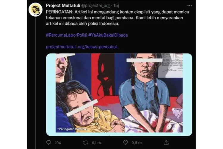 Ibu 'Tiga Anak Saya Diperkosa' Batalkan Pemeriksaan Lanjutan, Netizen: Apakah Diancam?