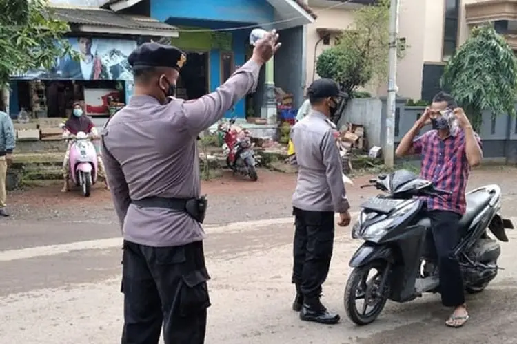 Polsek Dawuan Gelar Operasi Yustisi Penegakan Prokes 5M