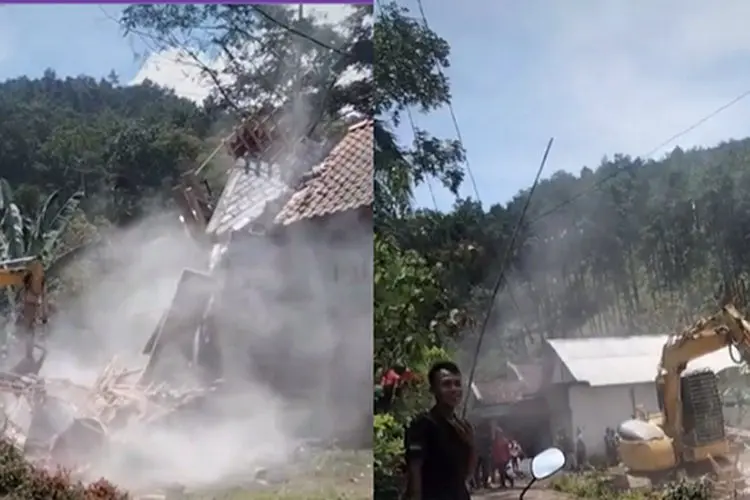 Cemburu Membabi Buta! Suami Robohkan Rumah Pakai Alat Berat Usai Duga Istri Selingkuh