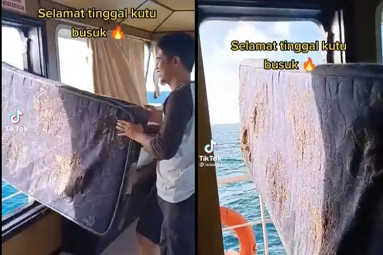 Pria Ini Buang Kasur ke Laut, Netizen Ramai-ramai Lapor Susi Pudjiastuti: Yuk Bu Tenggelamkan!
