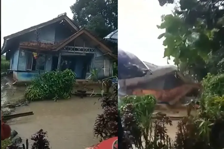 Innalillahi, Video Detik-detik Rumah di Sukabumi Roboh Viral di Media Sosial