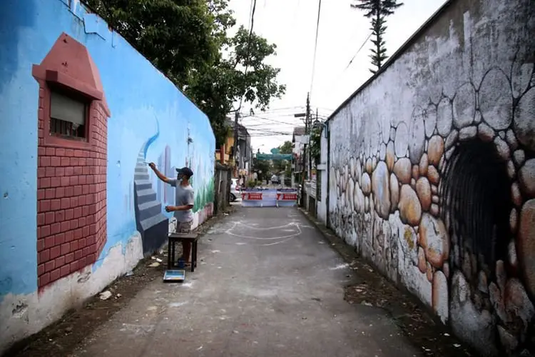 Foto: Pembuatan Mural Tiga Dimensi