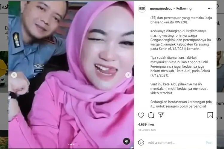 Viral Perempuan Pamer Pacar Pakai Seragam Coklat, Ternyata Polisi Gadungan