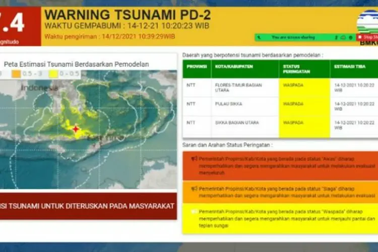 Update Terbaru! BMKG Cabut Peringatan Dini Tsunami di NTT