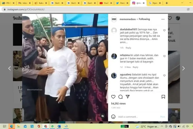 Nyesek! Ibu Meninggal Usai Sang Anak Dilantik Jadi Polisi, Netizen Ikutan Mewek