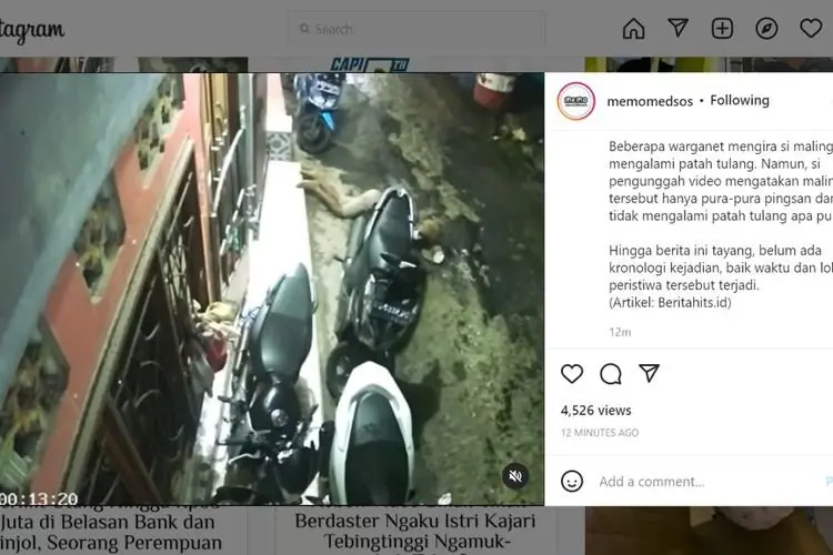 Viral! Maling Jatuh dari Rumah Bertingkat, Tak Bisa Berdiri Lagi