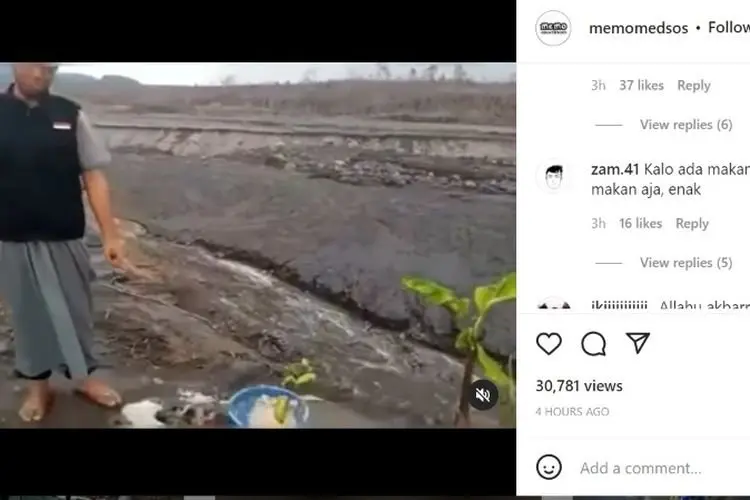 Viral! Seorang Pemuda Tendang dan Lempar Sesajen di Gunung Semeru, Netizen: Makan Aja