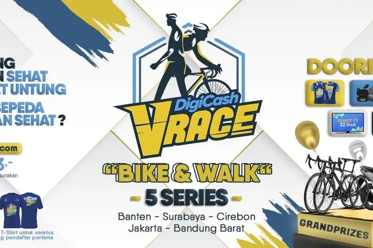 KUY, Daftar DigiCash VRace - Virtual Bike & Walk Series 2, Banyak Hadiah Menarik 