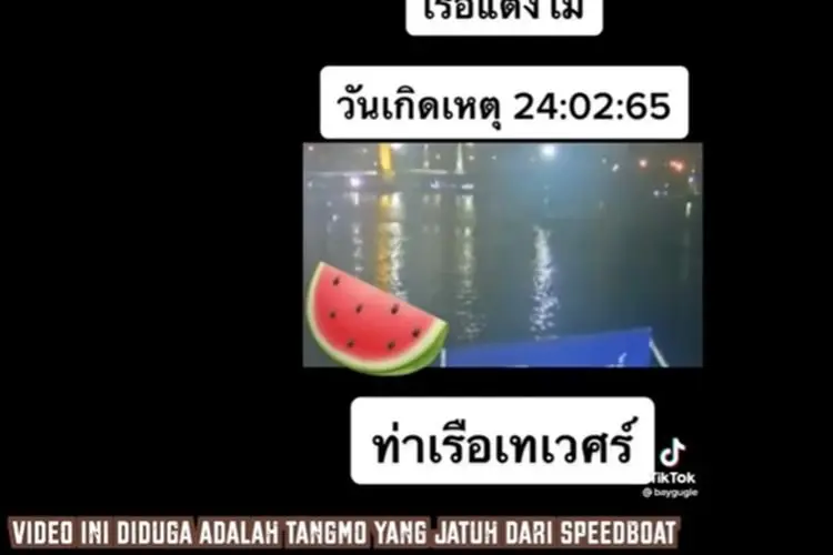 Beredar Rekaman CCTV Diduga Video Detik-detik Tangmo Nida Dibuang ke Sungai Chao Phraya