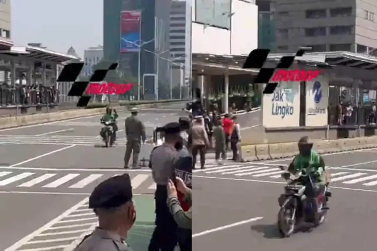 Driver Ojol Jadi Pembuka Parade Pembalap MotoGP di Jakarta, Netizen: Juara Dunia Lewat