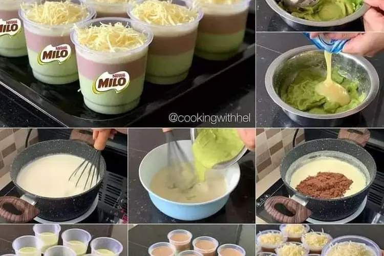 Menu Takjil Kekinian, Resep Cheesy Milo Avocado Pudding