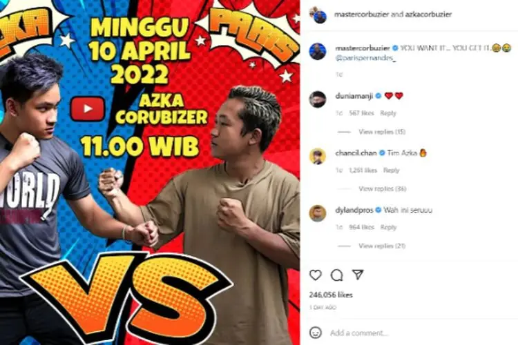 Usai Kalahkan Vicky Prasetyo, Azka Corbuzier Lawan Paris Pernandes