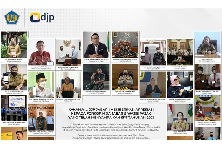 DJP Jabar I Apresiasi Tokoh Masyarakat dan Figur Publik yang Lapor SPT Tahunan Tepat Waktu