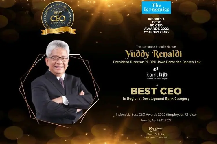 Dirut bank bjb Yuddy Renaldi Raih Indonesia Best CEO Awards 2022