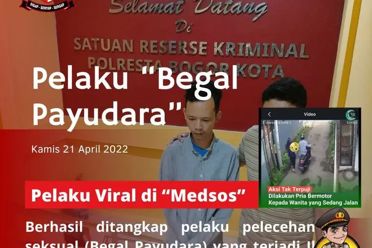 Jadi Pelaku Begal Payudara, Sekuriti Ini Ditangkap Polresta Bogor