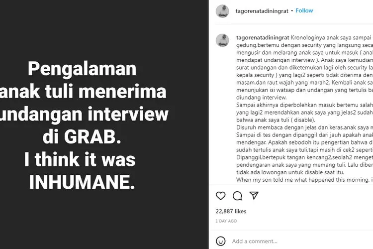 Viral Calon Mitra Ojol Disabilitas Dapat Pelayanan Buruk Saat Hendak Interview