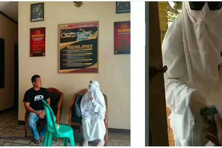Sosok Serba Putih Bercadar di Pringsewu Lampung Meminta Maaf, Ini yang Dikatakannya