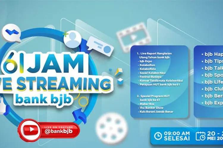 HUT ke 61, bank bjb Bakal Pecahkan Rekor MURI Live Streaming 61 Jam Nonstop