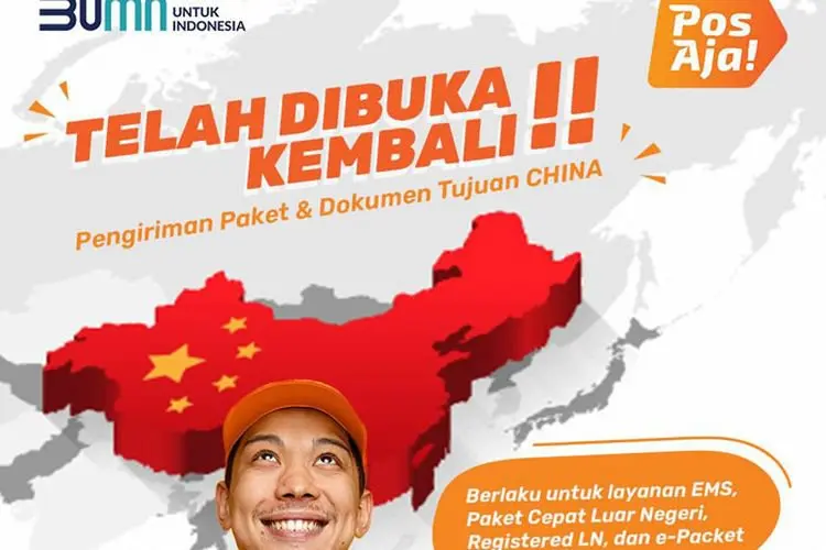 Pos Indonesia dan China Post Kembali Buka Layanan Kiriman Internasional ke Seluruh Kota
