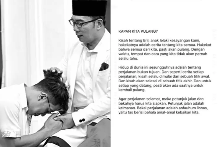 Ridwan Kamil Bagikan Kisah Kebaikan Eril Semasa Hidup: Inilah Berjuta Alasan Kenapa Kami Sudah Mengikhlaskan