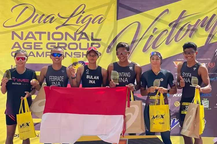 Bangga, Indonesia Dominasi Podium Duathlon di Malaysia