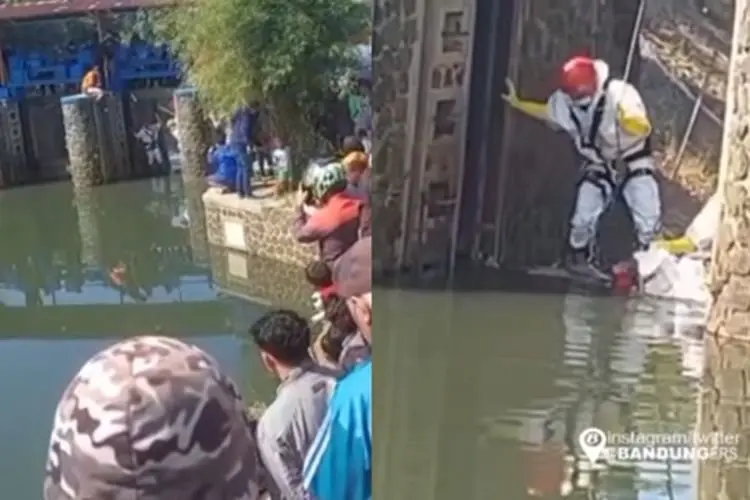 Geger! Jasad Pria Tanpa Identitas Ditemukan di Aliran Sungai Cipamokolan Bandung