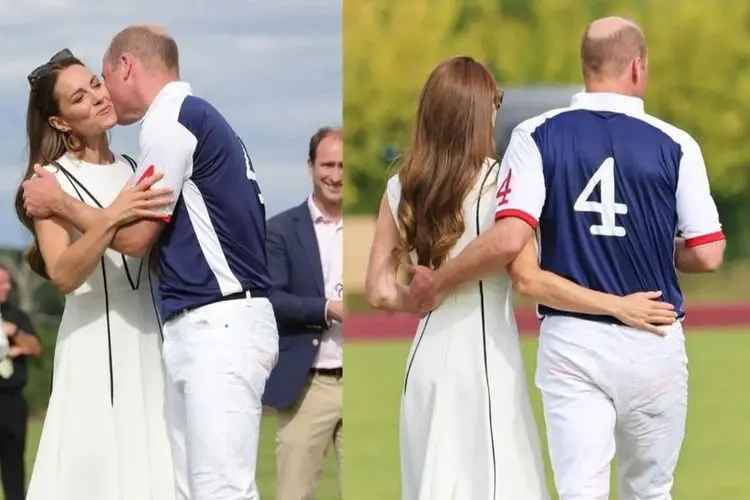 Selalu Mesra! Kate Middleton dan Pangeran William Tak Malu Berciuman Pipi di Pertandingan Polo