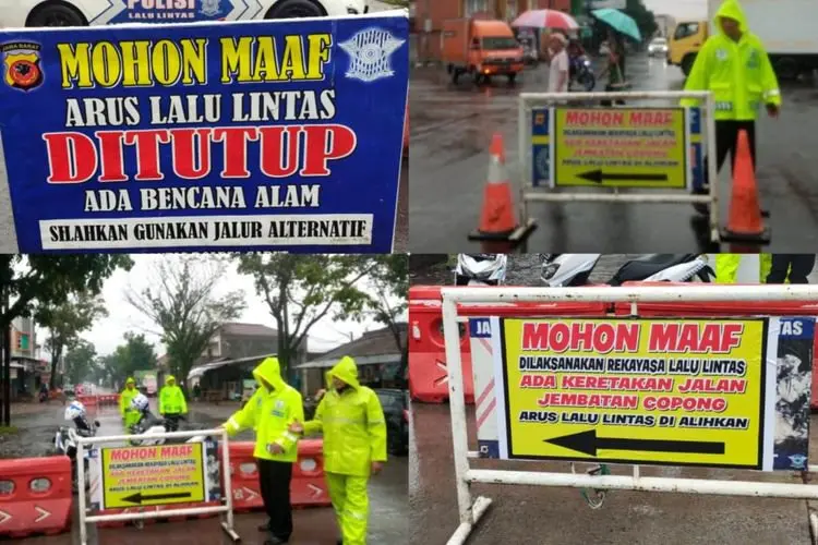 Terjadi Retakan Jembatan, Jalur Copong Jalan Jenderal Sudirman Garut Ditutup