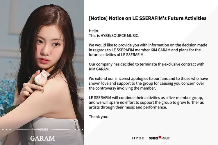 Setelah Drama Kontroversi Bullying, Kim Garam Resmi Keluar dari LE SSERAFIM dan HYBE