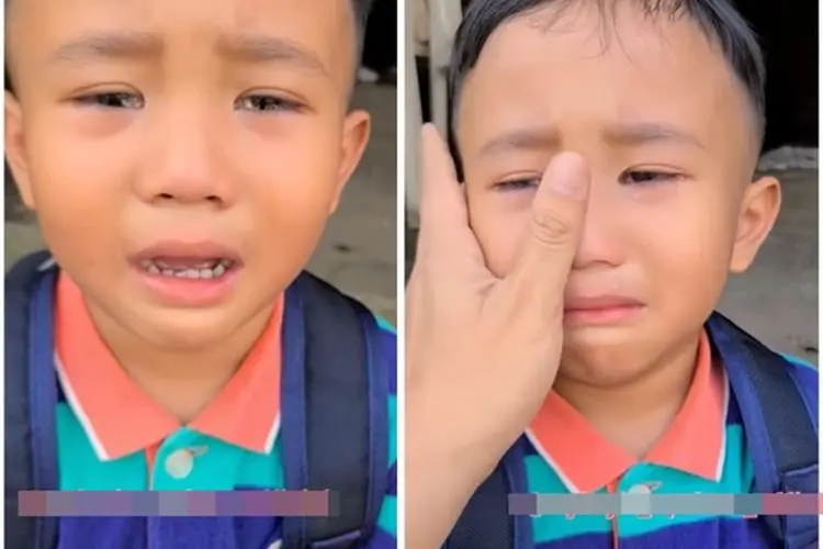 Nyesek! Bocah Ini Nangis Sesegukan Saat Ditanya Teman Karena Tak Dijemput oleh Ibunya: Vino Gak Punya Mama