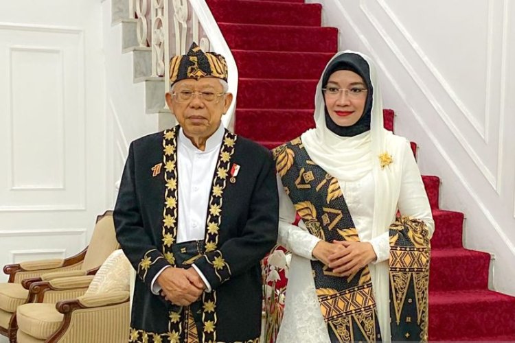 Ke Istana Merdeka, Wapres Ma'ruf Amin Didampingi Istri Pakai Baju Adat Banten
