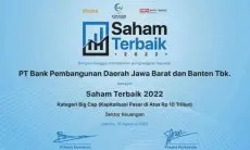 Kinerja Kinclong, bank bjb Raih Penghargaan Saham Terbaik 2022