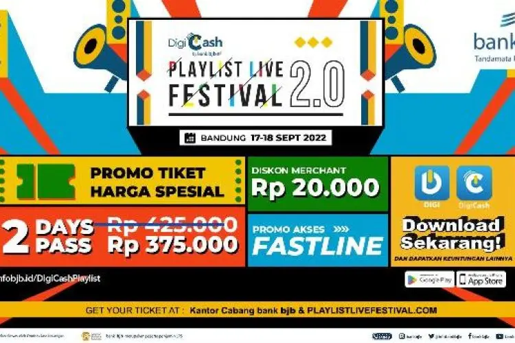 Layanan bank bjb Dukung Digicash PlayList Live Festival 2.0 Akhir Pekan Ini di Bandung