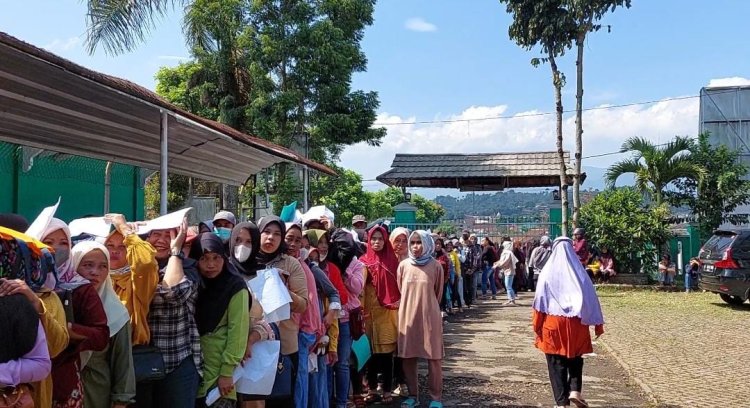 Ribuan Warga Pasirjambu Bandung Antre berjam-jam, Demi memperoleh BLT BBM