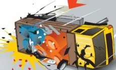 Kelebihan Muatan dan Oleng, Truk Pembawa Kaca Terguling di Buahbatu