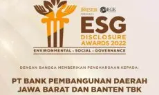 Terapkan ESG, bank bjb Raih Penghargaan ESG Disclosure Awards 2022