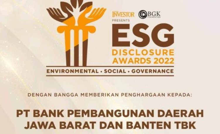 Terapkan ESG, bank bjb Raih Penghargaan ESG Disclosure Awards 2022