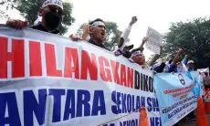 FOTO: Forum Komunikasi Kepala Sekolah SMK dan SMA Swasta se-Jabar Tolak Penurunan BPMU