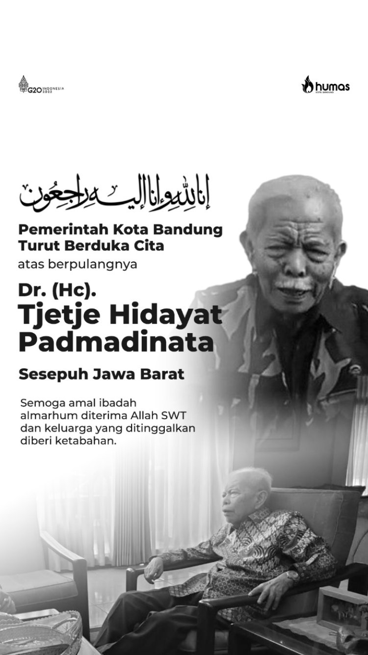 Inalillahi, Sesepuh Sunda Tjetje Hidayat Wafat, Bandung Berduka