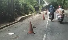 Akibat Longsor di Jalan Kolmas, Petugas BBWS Citarum: Material Timpa Objek Wisata Curug Pelangi 