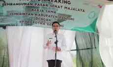 Pasar Sehat Majalaya Dibangun, Bupati Bandung Dadang Supriatna Letakan Batu Pertama