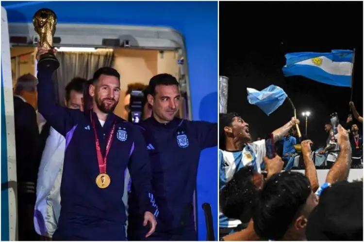 Juara Piala Dunia 2022 Argentina Disambut Suka Cita Setelah Tiba di Buenos Aires