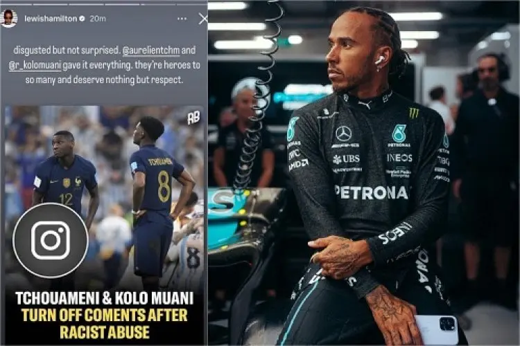 Lewis Hamilton Memberikan Dukungan Kepada Tchouameni dan Kolo Muani yang Mendapat Perlakuan Rasis Setelah Piala Dunia 2022